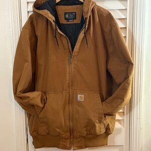 Carhartt Men's Tan Hooded Performance Jacket. EUC.